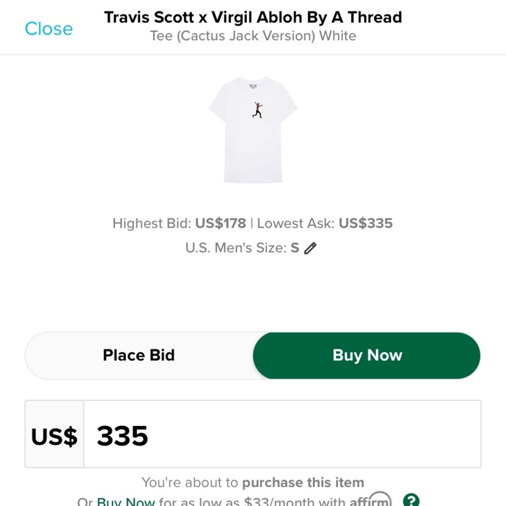 Off white/ Travis Scott - By a Thread Tee